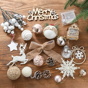 Christmas Tree Decoration Hanging Ornament Assortment Red Gold White Baubles Reindeer Bows LED Light Festive Holiday Home Decor Assorted Decorations