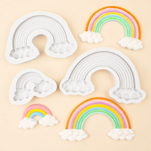 Silikonform Regenbogen Wolke Für Fondant Tortendeko Schokolade Ton Harz DIY Basteln Backwerkzeug