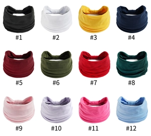 Collezione di fasce per capelli elastiche larghe in 12 colori a tinta unita per yoga e fitness