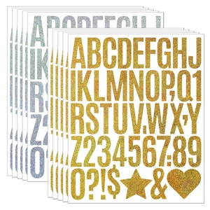 Alphabet Number Stickers Glitter Vinyl Waterproof Self Adhesive For DIY Craft Gift Box Birthday Party Decoration