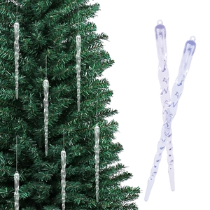Lot de décorations de sapin de Noël en forme de glaçons torsadés violets clairs