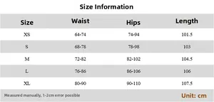 Detailed size guide table for the leopard mesh skirt including waist and hip measurements