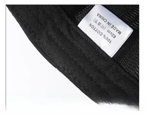 Detail of black cotton baseball cap showing reinforced sweatband and fine stitching
