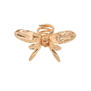 Elegant golden liquid alloy butterfly hair claw clip with a minimalist metallic finish