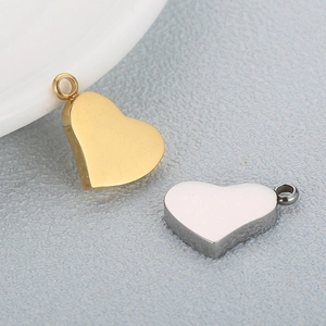 Minimalist 3D heart-shaped stainless steel pendants in gold and silver finishes
