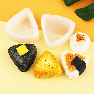 Moldes de silicona para onigiri con modelos realistas de bolas de arroz en varios tamaños