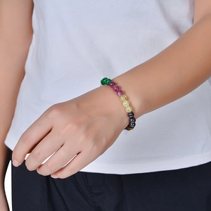 8mm Tiger Eye Green Aventurine Prosperity Beaded Bracelet for Men and Women on Wrist