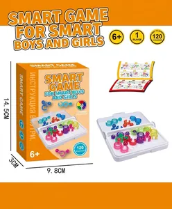 Portable brain logic puzzle game set with colorful beads and 120 challenges booklet