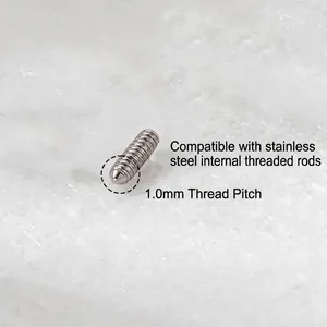 Polished stainless steel grub screw with 1.0mm fine thread for industrial assembly