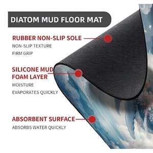 Detail of the multi-layer structure of the diatom mud mat with non-slip rubber backing