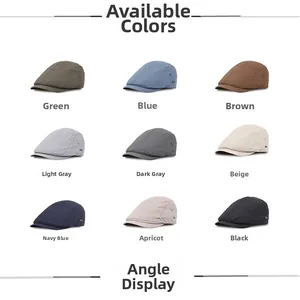 Detail view of quick-dry beret hats in nine colors with breathable waffle texture
