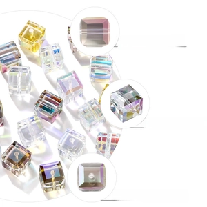 Sparkling AB cube crystal beads with high quality cutting for DIY jewelry making