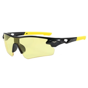 Cycling sunglasses with yellow lenses and black-yellow frame for outdoor sports use
