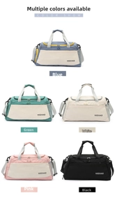 Large capacity travel duffel bag gym bag color variants detail showing multiple choices.