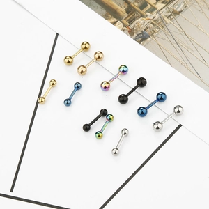 Set di orecchini a sfera in acciaio al titanio in vari colori metallici vivaci