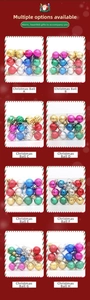 Detailed view of assorted 3cm Christmas tree ornaments with various embossed textures