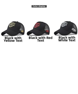 Detailed color display of cotton mesh baseball caps with Force New York 1985 embroidery