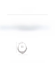 Macro detail of silver-tone rhinestone necklace set with 53cm chain and diamond pendant