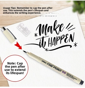 Close-up of a 0.23mm fine point archival ink pen for sketching and drawing