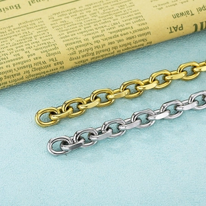 Close-up of polished gold and silver stainless steel chain link bracelets on vintage paper