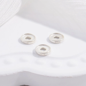 Drei Stück polierte S925 Sterling Silber Zwischenperlen für DIY-Schmuckherstellung