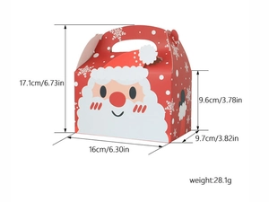Detail of Santa Claus gift box with handle, 17.1cm height and 28.1g weight dimensions