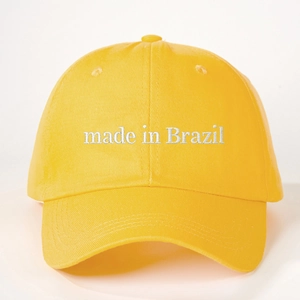Baseball Cap Made In Brazil Embroidery Polyester Hat Adjustable Sunshade Curved Brim Casual Sports Style For Men Women