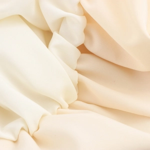 Elegant French style beige floral puff dress with slim waist and soft glossy fabric texture
