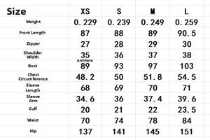 Detailed size chart for retro vintage long sleeve A-line dress showing all measurements