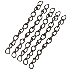 50pcs black 5cm necklace extension chains with twisted 8-shaped links on white background