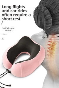Cuscino cervicale rosa a forma di U con supporto ergonomico per la colonna vertebrale