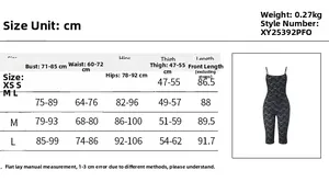 Size chart table for sexy lace jumpsuit with detailed bust, waist, and hip measurements