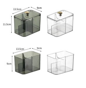 Detailed dimension guide for acrylic makeup organizers with golden heart handles