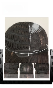 Detail of breathable rose net wig cap with adjustable straps and matte scalp part