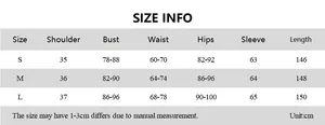 Detailed size chart for lace hollow bodycon maxi dress with measurements in centimeters