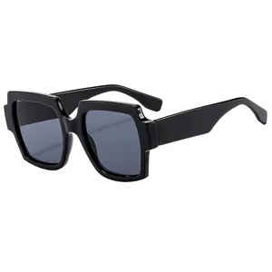 Classic oversized square sunglasses with thick black frames and dark tinted lenses