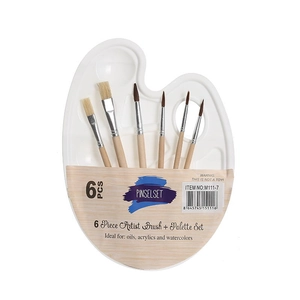 Set di pennelli artistici con tavolozza bianca per pittura a olio acrilico acquerello
