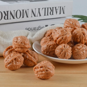 Realistic PVC walnut models with natural textures and glossy finish on wooden background