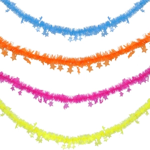 Set di quattro ghirlande stellari fluorescenti da 2 metri per decorazioni natalizie festive
