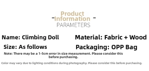Specifications of Santa climbing ladder figure made of fabric and wood with size details