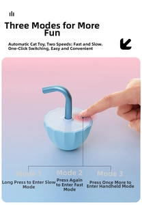 Interactive electric cat toy with three rotating speed modes and manual operation detail