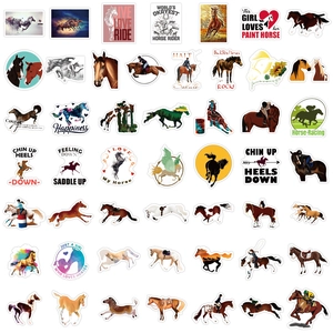 Pack of 100 waterproof cartoon horse stickers for laptops and luggage decoration