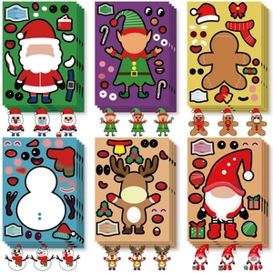 Set d'autocollants de Noël DIY avec Père Noël et renne pour le plaisir créatif des enfants