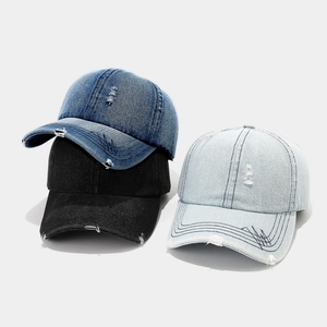 Casquette De Baseball En Jean Délavé Coton Ajustable Rétro Streetwear Chapeau Pour Hommes Et Femmes