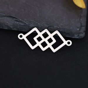 Pendentif connecteur losange en acier inoxydable pour bijoux DIY sur ardoise