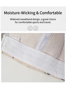 Gros plan sur le bandeau anti-transpiration blanc élargi et respirant de la casquette