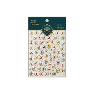 3D embossed fruit and floral nail stickers with gold edges for professional nail art M-1163