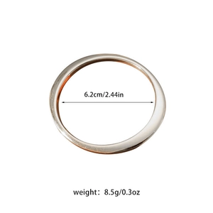 Silver CCB open bangle dimensions showing 6.2cm diameter and 8.5g weight details