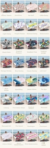 Collage of 32 quick-dry microfiber beach towels with floral and geometric patterns