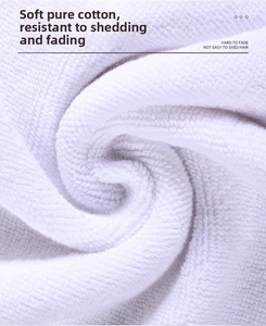 Macro shot of white pure cotton towel showing soft looped texture and lint-free fibers